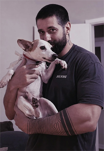 Marcelo with his dog Pedro