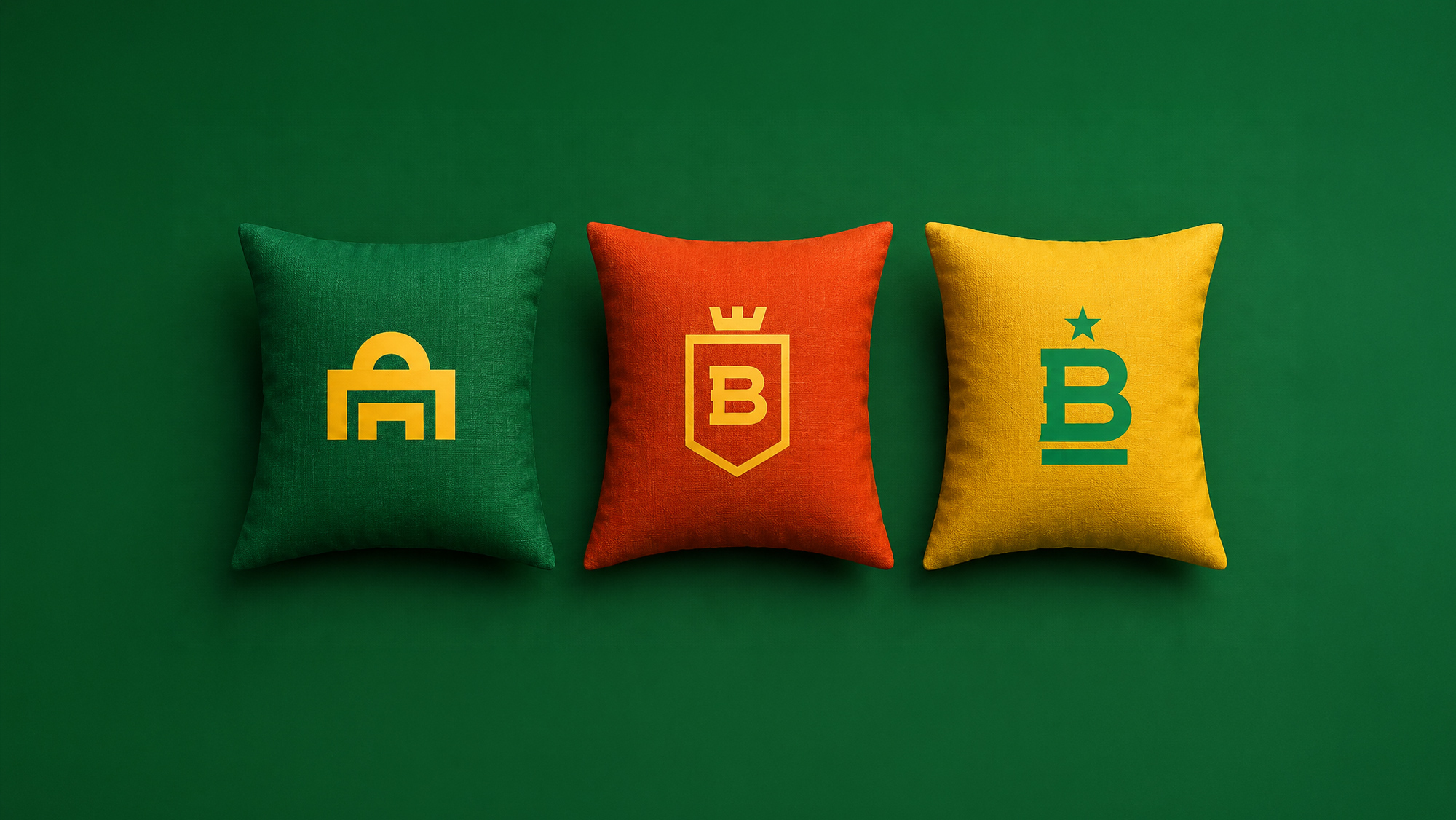 Cushions with the arch, the crest and the star