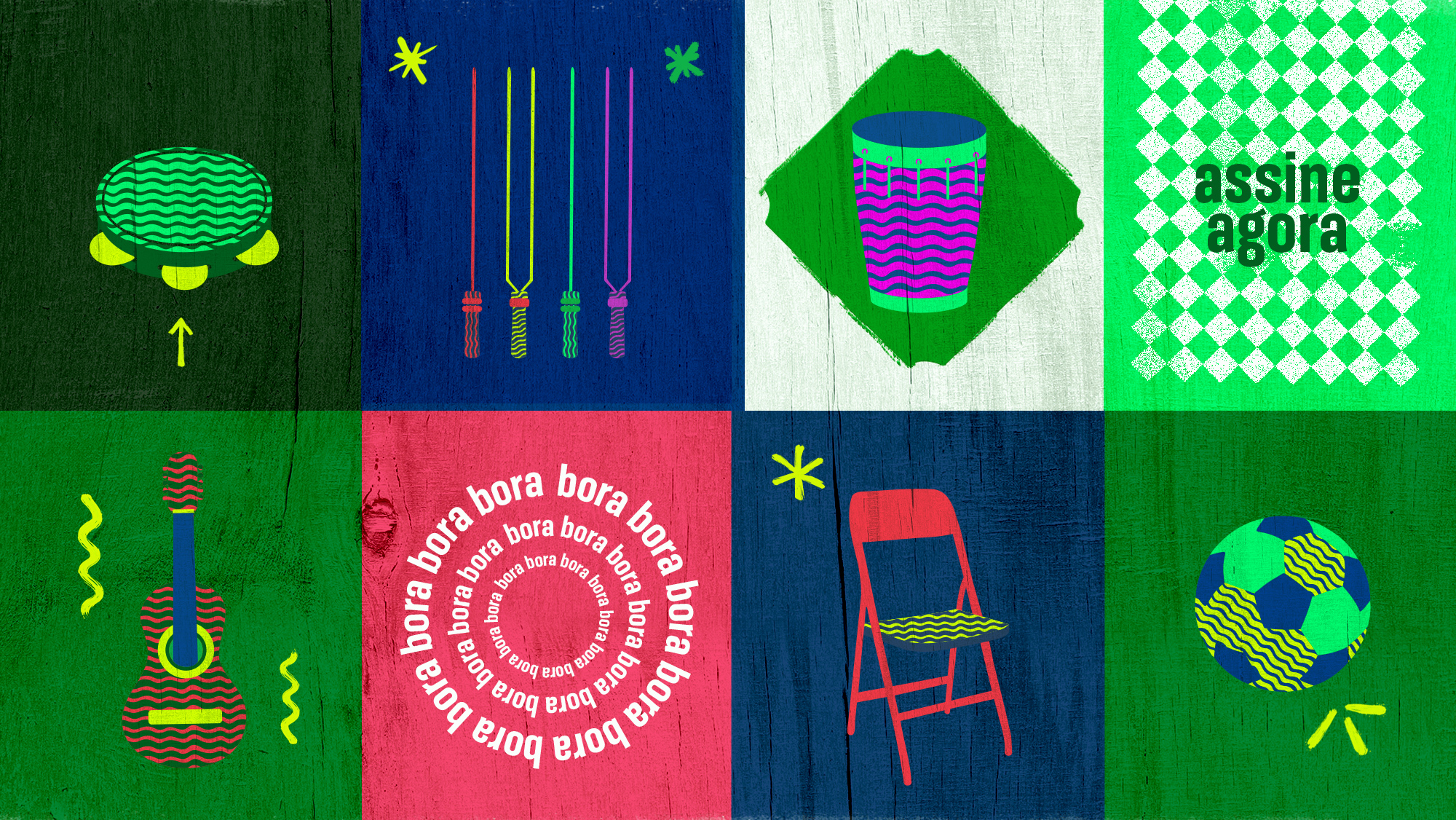 Collection of objects, graphics and patterns from the system