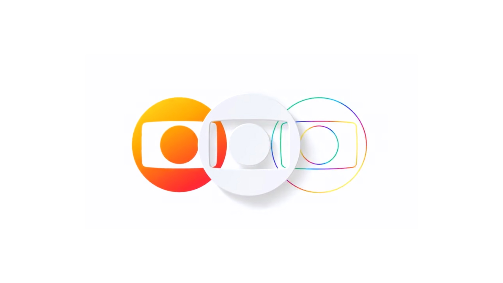 The Globo mark in three states: solid, volume and outline