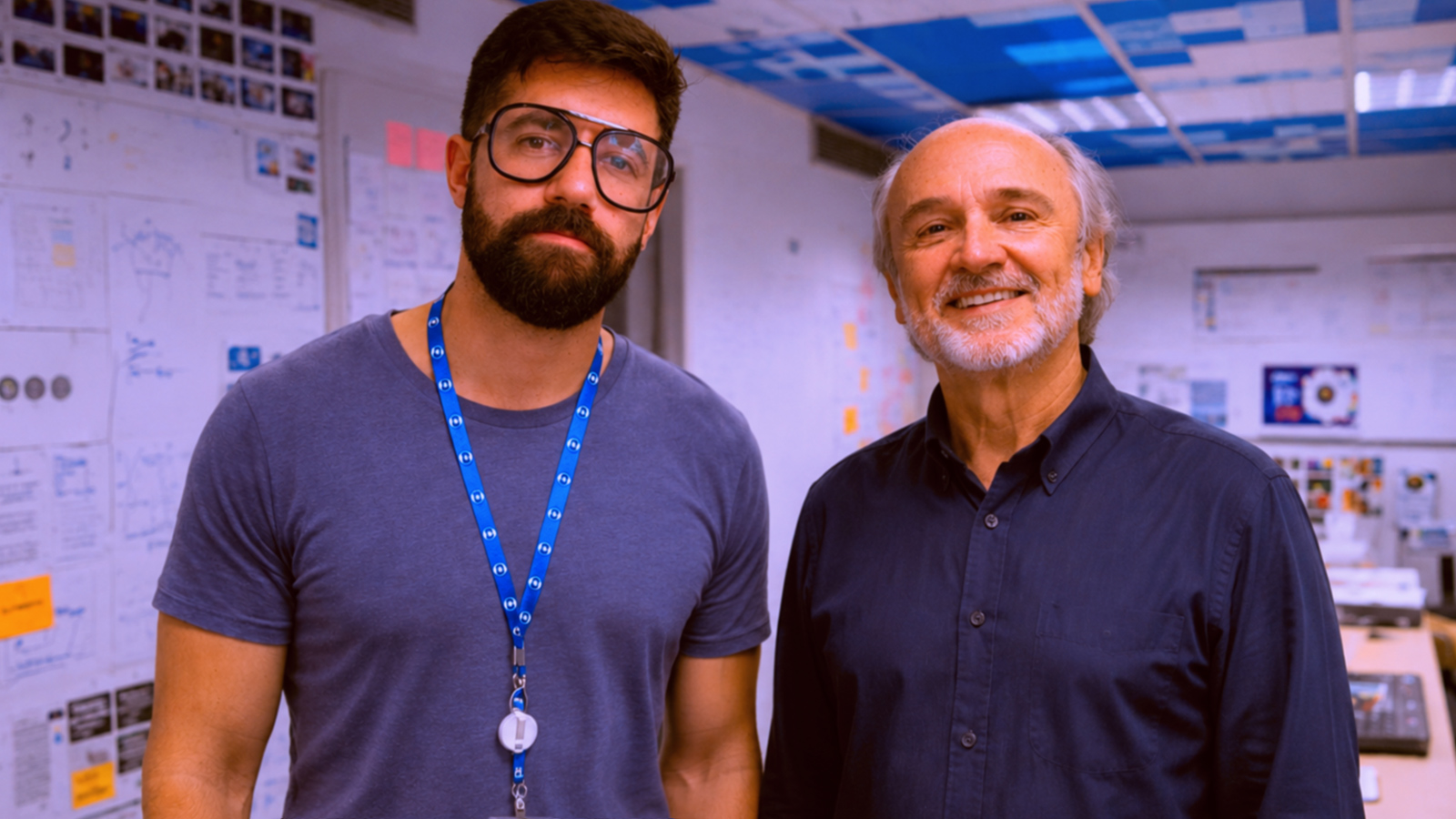 Tchelo and Hans Donner in the project room